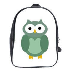 Green Cute Transparent Owl School Bags(large)  by Valentinaart