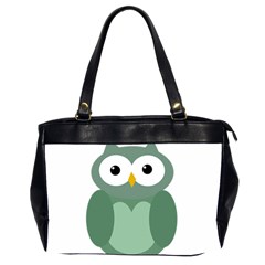 Green Cute Transparent Owl Office Handbags (2 Sides)  by Valentinaart