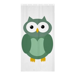 Green Cute Transparent Owl Shower Curtain 36  X 72  (stall)  by Valentinaart