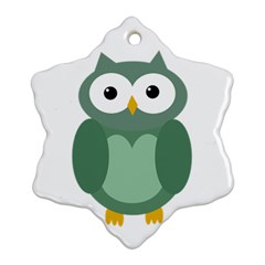 Green Cute Transparent Owl Ornament (snowflake) 