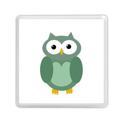 Green Cute Transparent Owl Memory Card Reader (square) 