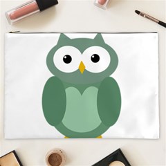 Green Cute Transparent Owl Cosmetic Bag (xxl)  by Valentinaart