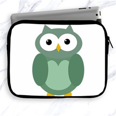 Green Cute Transparent Owl Apple Ipad 2/3/4 Zipper Cases by Valentinaart