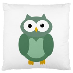 Green Cute Transparent Owl Large Flano Cushion Case (one Side)