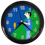 Fisherman Wall Clocks (Black) Front