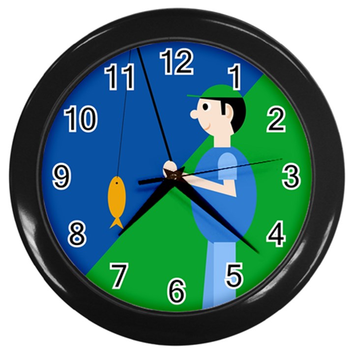 Fisherman Wall Clocks (Black)