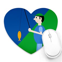 Fisherman Heart Mousepads by Valentinaart