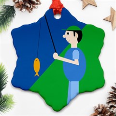 Fisherman Snowflake Ornament (2-side)