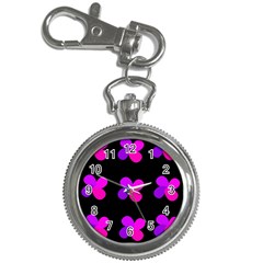 Purple Flowers Key Chain Watches by Valentinaart