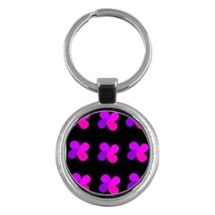 Purple Flowers Key Chains (round) 