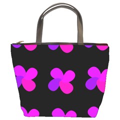 Purple Flowers Bucket Bags by Valentinaart