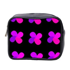 Purple Flowers Mini Toiletries Bag 2-side by Valentinaart