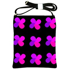 Purple Flowers Shoulder Sling Bags by Valentinaart