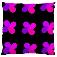 Purple Flowers Large Cushion Case (two Sides)