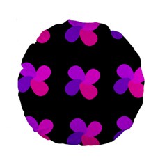 Purple Flowers Standard 15  Premium Round Cushions by Valentinaart