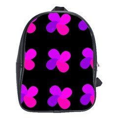 Purple Flowers School Bags (xl)  by Valentinaart