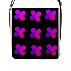 Purple Flowers Flap Messenger Bag (l)  by Valentinaart