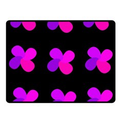 Purple Flowers Double Sided Fleece Blanket (small) 