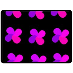 Purple Flowers Double Sided Fleece Blanket (large) 