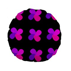 Purple Flowers Standard 15  Premium Flano Round Cushions by Valentinaart