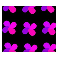 Purple Flowers Double Sided Flano Blanket (small) 