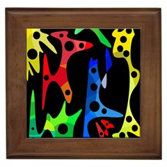 Colorful abstract pattern Framed Tiles