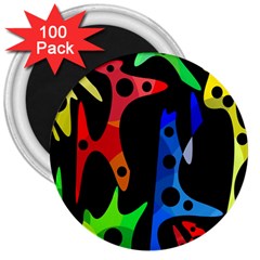 Colorful abstract pattern 3  Magnets (100 pack)