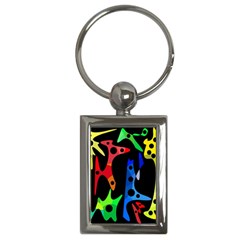 Colorful Abstract Pattern Key Chains (rectangle) 