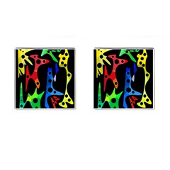 Colorful abstract pattern Cufflinks (Square)