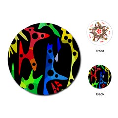 Colorful Abstract Pattern Playing Cards (round) 