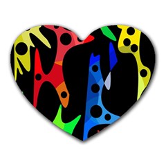 Colorful Abstract Pattern Heart Mousepads by Valentinaart