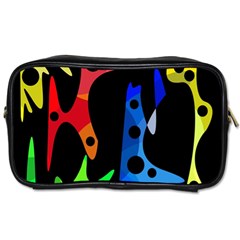 Colorful Abstract Pattern Toiletries Bags by Valentinaart