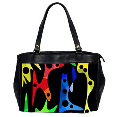 Colorful Abstract Pattern Office Handbags (2 Sides)  by Valentinaart