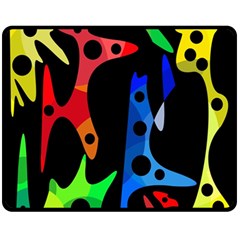 Colorful Abstract Pattern Fleece Blanket (medium) 