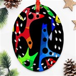 Colorful abstract pattern Oval Filigree Ornament (2-Side)  Front