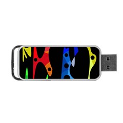 Colorful Abstract Pattern Portable Usb Flash (one Side) by Valentinaart