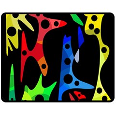 Colorful Abstract Pattern Double Sided Fleece Blanket (medium) 