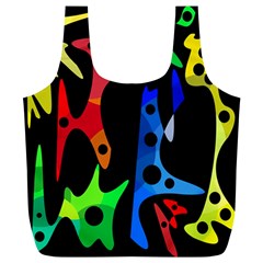 Colorful abstract pattern Full Print Recycle Bags (L) 