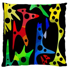 Colorful Abstract Pattern Large Flano Cushion Case (one Side)