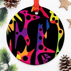 Colorful Pattern Ornament (round)  by Valentinaart