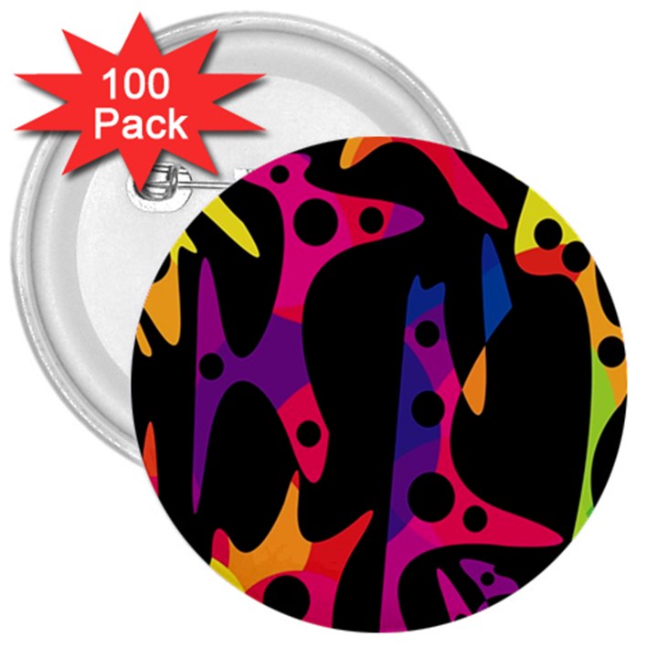 Colorful pattern 3  Buttons (100 pack) 