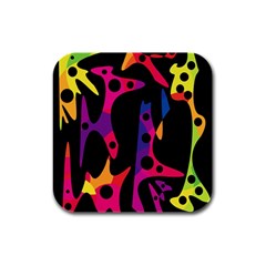 Colorful Pattern Rubber Square Coaster (4 Pack)  by Valentinaart