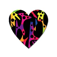 Colorful Pattern Heart Magnet by Valentinaart