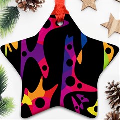 Colorful Pattern Star Ornament (two Sides)  by Valentinaart