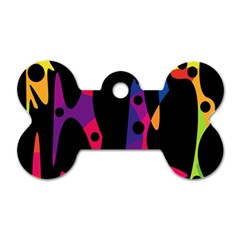 Colorful Pattern Dog Tag Bone (one Side) by Valentinaart