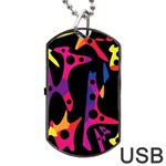 Colorful pattern Dog Tag USB Flash (Two Sides)  Front