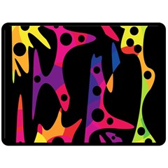 Colorful Pattern Double Sided Fleece Blanket (large) 