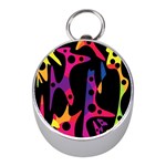 Colorful pattern Mini Silver Compasses Front