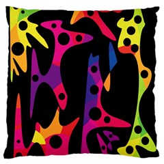 Colorful Pattern Large Flano Cushion Case (one Side)