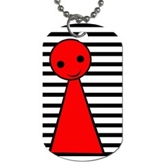 Red Pawn Dog Tag (one Side) by Valentinaart